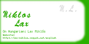 miklos lax business card