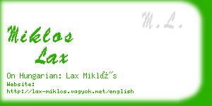 miklos lax business card